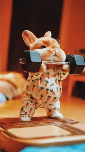 Rabbit Join gym 🏋️‍♀️#rabbit #funny #ai #trending #shorts #cute #gym #hardwork #funny #subscribe