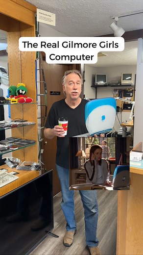 This is Rory Gilmore's iconic iBook G3 Clamshell computer from Apple that her mom, Lorelai got her for her 16th birthday. It is seen throughout the show as the laptop she uses for school. The iBook G3 has shown up in many movies and shows, one of the biggest being Legally Blonde, where Elle Woods uses it. A lot of people remember the laptop being pink as opposed to the Tangerine color due to the Mandela Effect from the very vibrant pink marketing that ran with the movie. The Clamshell was also t