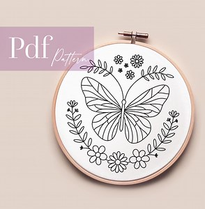 Embroidery Template "butterfly" Embroidery Pattern Embroidery Design Embroidery Motif Pattern for Beginners - Etsy Canada