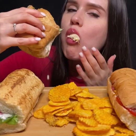 SUBWAY FOOTLONG SANDWICH + SPICY CHIPS | MUKBANG ASMR | EATING SOUNDS #shorts
