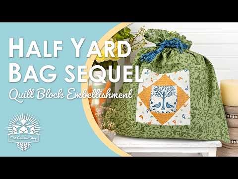 Upgrade Your Half Yard Drawstring Bag! ✨ Add a Quilt Block Center