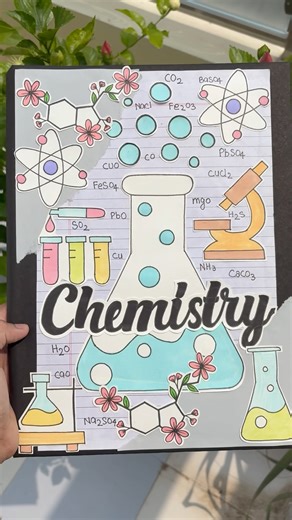 Easy and simple chemistry project file decoration idea. #projectfiledecoration #chemistryfile #diy
