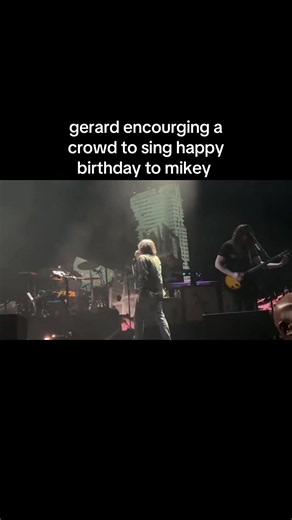 Gerard Encouraging Crowd to Sing Happy Birthday to Mikey Way