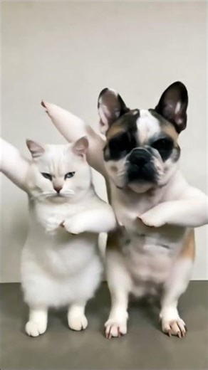 Grumpy Cat And French Bulldog Dancing BTS
