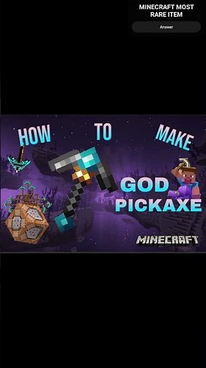 HOW TO MAKE GOD PICKAXE. MINE ANY BLOCK EXCEPT BEDROCK.COMMAND,S//MINECRAFT//DETAILS//NT_GAMERZZ_95