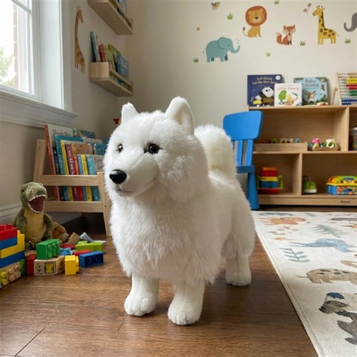 White Wolf Plush Toy, Soft Stuffed Animal, Nursery Decor - Etsy