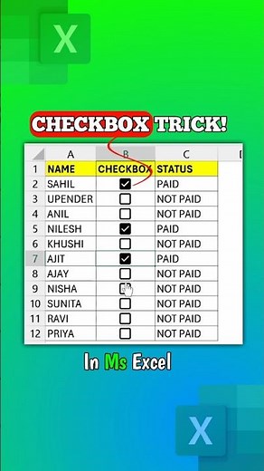 Fast Work in Excel Using Checkbox ✔