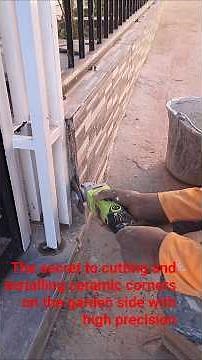 The secret to cutting and installing ceramic corners on the garden side with high precision