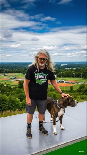 PLOTT HOUND AND MASTER FLYING OFF THEIR HOME
