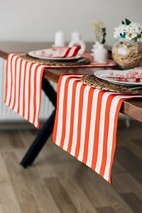 Striped Table Runner, Red and White, Country Design, High Quality Textile and Print - Etsy
