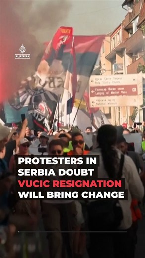 Thousands of protesters gathered in Serbia's Kraljevo, dismissing Aleksandar Vucic's pledge to resign and hold early elections. Demonstrators say they do not believe he will give up power after 12 years in office.