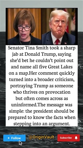 Sen. Tina Smith Jabs Donald Trump Over Great Lakes Knowledge! #sewergate