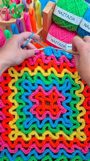 Naztazia | Wiggle crochet, in this tutorial by Naztazia, shows how crochet stitches can be made on top of a mesh to create kitchen pads, table... | Instagram