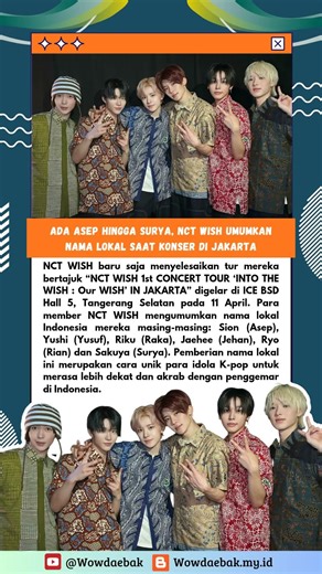 There's Asep - Surya, NCT WISH Announces Local Name During Concert in Jakarta #shorts #nctwish #v...