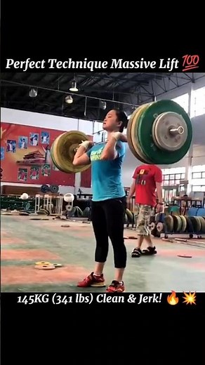 Insane 145kg (320 lbs) Clean and Jerk! 🔥#Weightlifting #iwf #sports #strength #OlympicWeightlifting