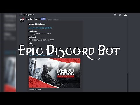 Discord Bot Epic game store bot that shows you every free game without needing to load in!