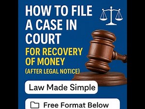 How to File a Money Recovery Suit | Plaint Format & Step-by-Step Legal Guide (Free Template)