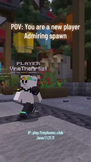 Can’t help but admire our spawn | IP: play.fireploxmc.club | Java | 1.21.11 #minecraft #smp