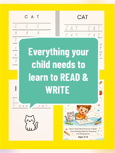 Stop wasting money on random worksheets 😩 This step-by-step READ & WRITE system teaches kids: • Letters • Phonics • Sight words • Sentence reading • Writing skills Perfect for ages 3–7 Used by homeschool & early learning families 🔗 Link in bio ##learningtoread #preschoollearning #earlylearning #homeschool #kidsworkbooks
