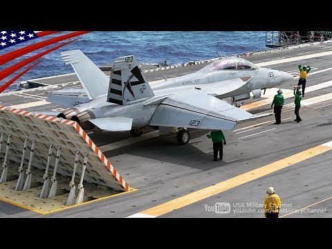 F/A-18s Electromagnetic Launch, Land, Touch-and-go on New Supercarrier USS Gerald R. Ford