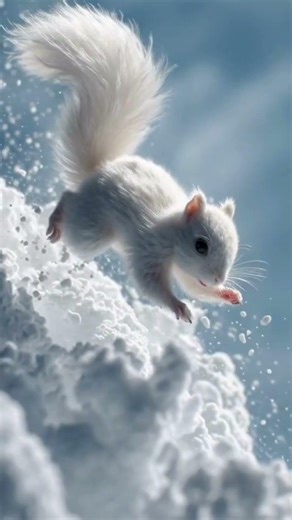 Squirrel shocked by snow #viral #funny #shorts