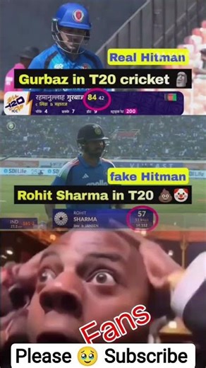 Gurbaz vs Rohit Sharma in T20 😱 Real Power Hitter? | Cricket Comparison #shorts