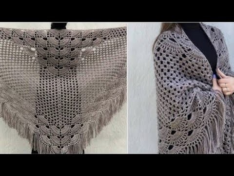 How to Crochet Quick Easy Women Shawl Pattern tutorial For Beginners#crochet#knitting#diy shawl