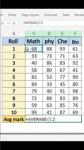 How to Find Average in Excel | Excel Tips #Shorts #dataanalysis #excel #excelforbeginners