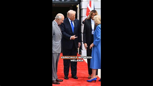 Melania’s business chic look steals the royal farewell moment