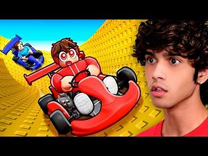 Going 9,513,724 MPH in Roblox ride a cart down a SLIDE…