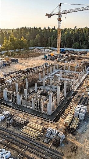 Residential building construction timelapse #short