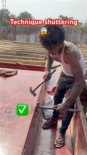 Technique 😱 plywood slab shuttering construction carpenter #shorts #viral #ytshorts #construction