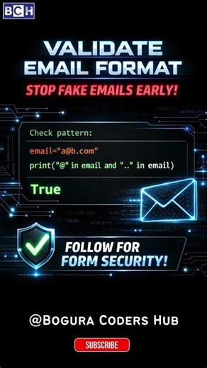 🚫 Stop Fake Emails in Seconds with Python! |Validate Email Format | Learn Python | Beginners