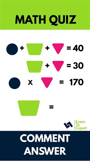 Solve This Shape Equation! Brain Teaser | Exam to expert | Facebook