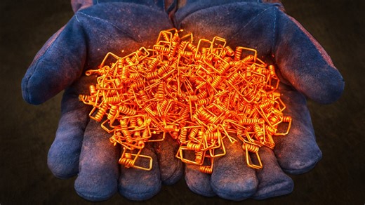 Forging a Damascus knife from 100 steel springs