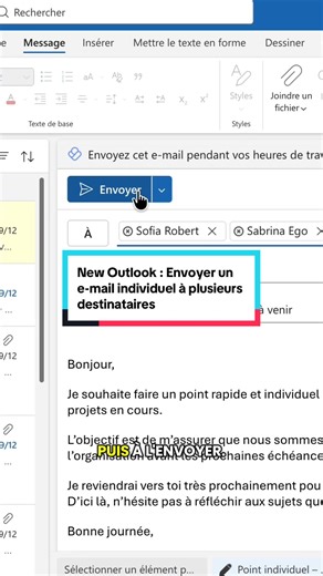 Envoyer des e-mails individuels à plusieurs destinataires dans Outlook