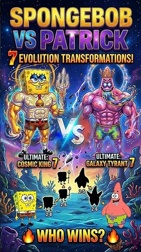 SpongeBob vs Patrick 7 Evolution Transformations! 🔥 Who Wins? #shorts