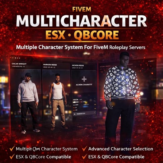 UM Multicharacter Fivem Script | ESX Qbcore Character Selection | GTA V Roleplay Multicharacter System | Fivem Character Creator - Etsy Canada
