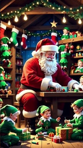 🎅 Santa Claus and His Elves Working in the Christmas Workshop | Magical Holiday Animation #shorts