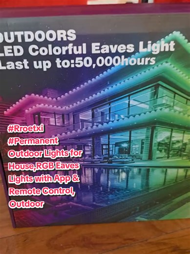 #Rroetxi #Permanent Outdoor Lights for House,RGB Eaves Lights with App & Remote Control, Outdoor String LED IP67 Waterproof for Christmas, Halloween, New Year, Holidays Roof Eaves House Garden Decor #tiktokshop