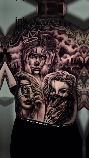 Chicano Influence in Full Back Realism Tattoos