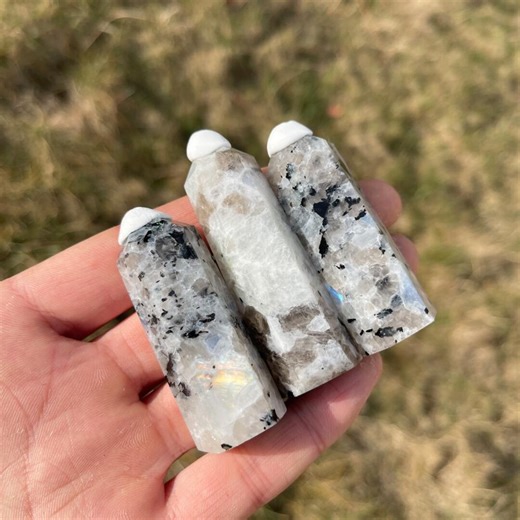Natural Rainbow Moonstone Crystal Point, Handcrafted Gemstone Tower, Healing Energy,crystal Decor 1pc - Etsy