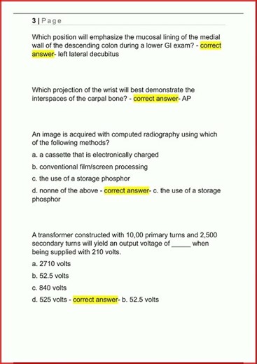 Arrt Registry Exam Updated Actual Exam With Correct Solution video