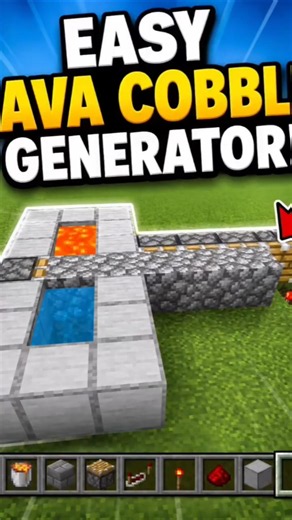 Easy Automatic Lava Cobblestone Generator in Minecraft! 🔥⛏️ #shorts#redstone #redstonebuild