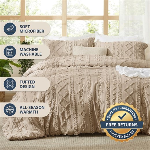 Boho Deluxe Tufted Comforter & Quilt Cover Set