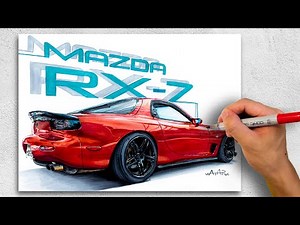 Marker Drawing TimeLapse -Mazda RX-7 FD3S [Copic]