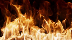 3D animation of a rapidly burning fire. The flame contains an alpha channel.