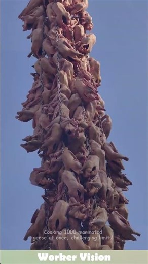 Cooking 1000 marinated geese at once, challenging limits! #food #amazing