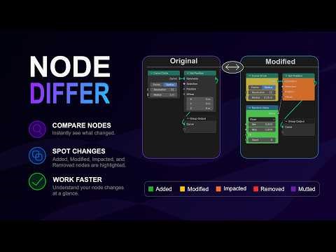 ⚡Stop Hunting for Changes: Meet the Node Differ Add-on for Blender - Demo