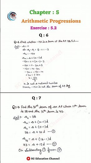 Class 10th Maths Chapter 5 Arithmetic Progressions Exercise : 5.2 Q : 6 & 7 | New NCERT | CBSE Board